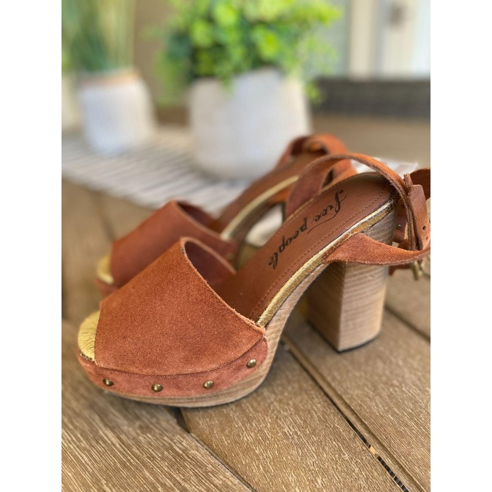 (Sold) Free People Justine Platform Block Heels 37 - Picture 6 of 12